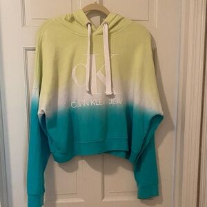 Calvin Klein Women's Ombre Hoodie - Yellow and Blue